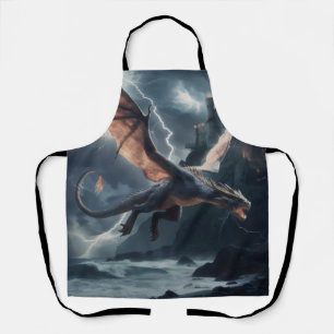 Dragon over the castle. apron