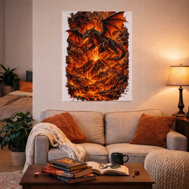 Dragon Over Volcanic Realm Poster (Creator Uploaded)
