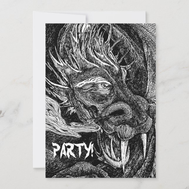 Dragon 'Party!' invitation (Front)