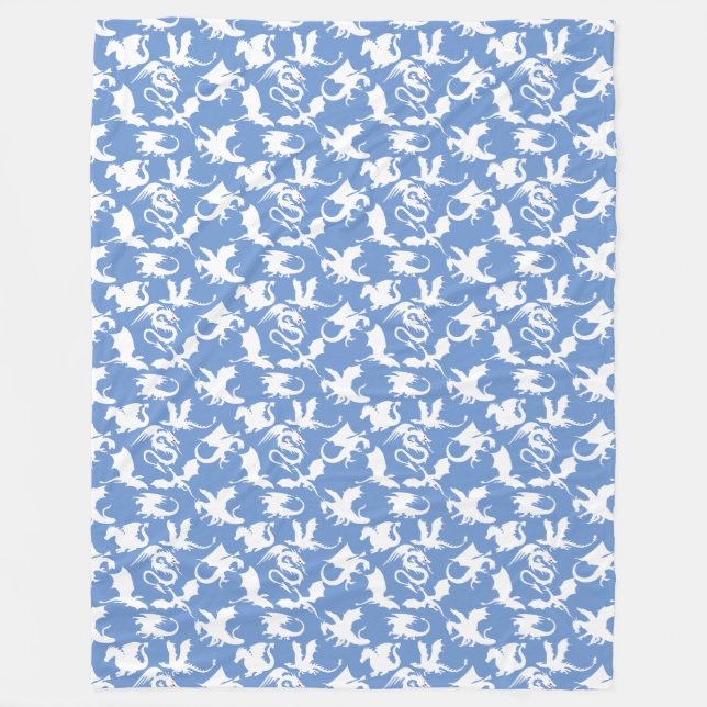 Dragon pattern 01.bx4 Blue BG Fleece Blanket (Front)