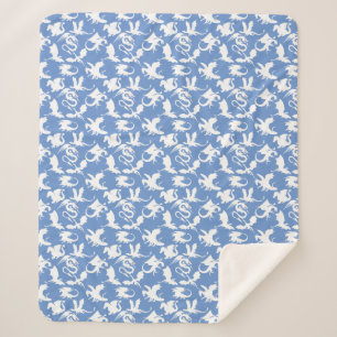 Dragon pattern 01.bx4 Blue BG Sherpa Blanket