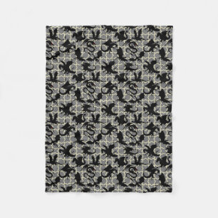 Dragon pattern 01.wx4x4.blue Grey BG Fleece Blanket