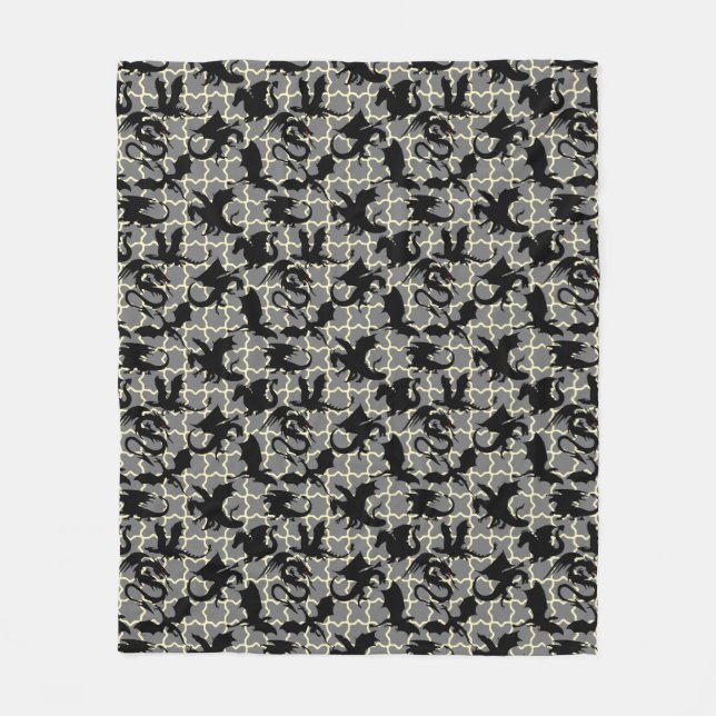 Dragon pattern 01.wx4x4.blue Grey BG Fleece Blanket (Front)