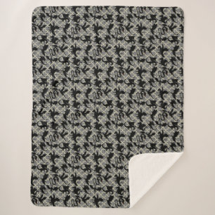 Dragon pattern 01.wx4x4.blue Grey BG Sherpa Blanket