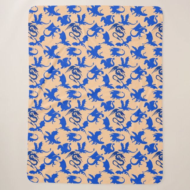 Dragon pattern 02 blue.bwx4 Lorange BG Sherpa Blanket (Front)