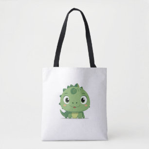Dragon Peeking Cute Adorable Funny Animal Cartoon Tote Bag