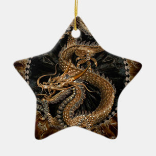 Dragon Pentagram Ceramic Ornament