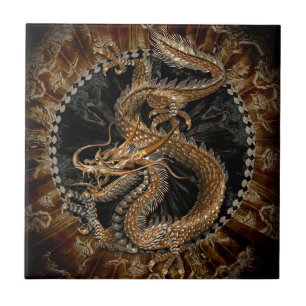 Dragon Pentagram Ceramic Tile
