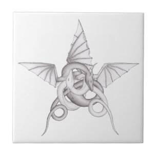 Dragon Pentagram Ceramic Tile