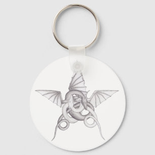 Dragon Pentagram Key Ring