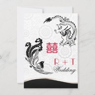 Dragon-Pheonix Double Happiness Wedding Invite
