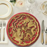 Dragon Phoenix Red Gold Chinese Wedding 
