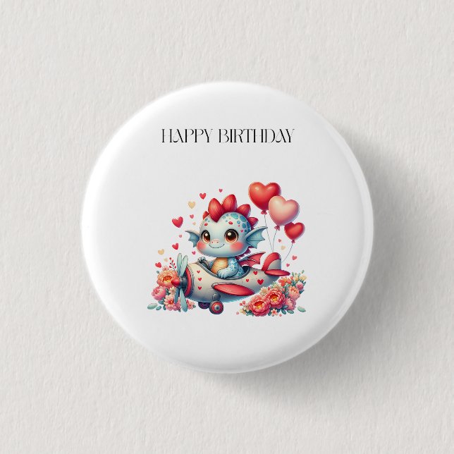 Dragon Pilot Birthday 3 Cm Round Badge (Front)