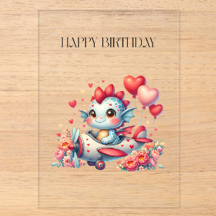Dragon Pilot Birthday Acrylic Invitations