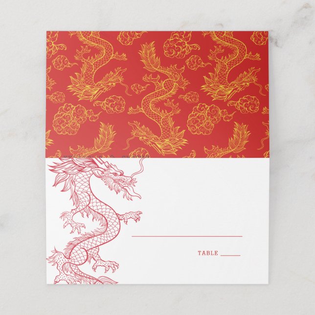 Dragon | Place Table Name Cards  (Outside Unfolded)