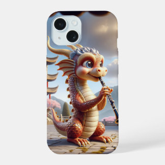 Dragon playing clarinet iphone case