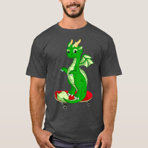 Dragon Playing Skateboard Funny Good Dragon Skateb T-Shirt