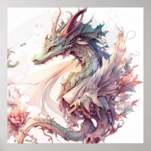 Dragon Portrait Animal Painting Wildlife Outdoors  Poster