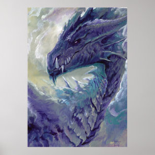 Dragon Portrait: Purple Poster