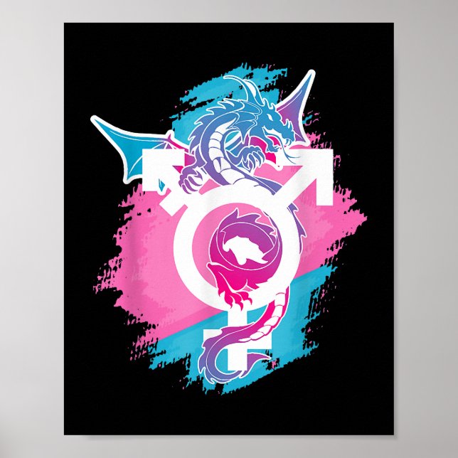 Dragon Pride Genderfluid Lgbt And Transpride  Poster (Front)