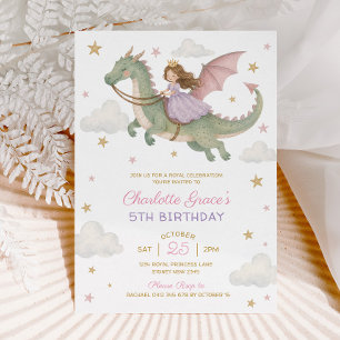 Dragon Princess: Fairytale Storybook Girl Birthday Invitation