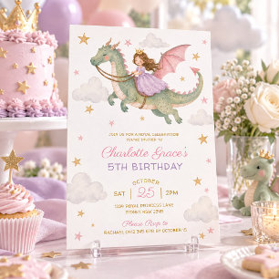 Dragon Princess: Fairytale Storybook Girl Birthday Invitation