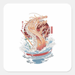 Dragon Ramen, Birthday Gift For Asian Foodie Square Sticker