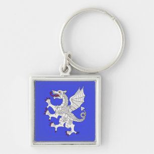 Dragon Rampant Argent Key Ring