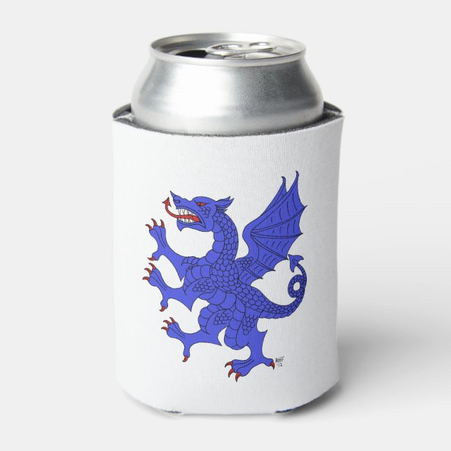 Dragon Rampant Azure Can Cooler (Can Front)