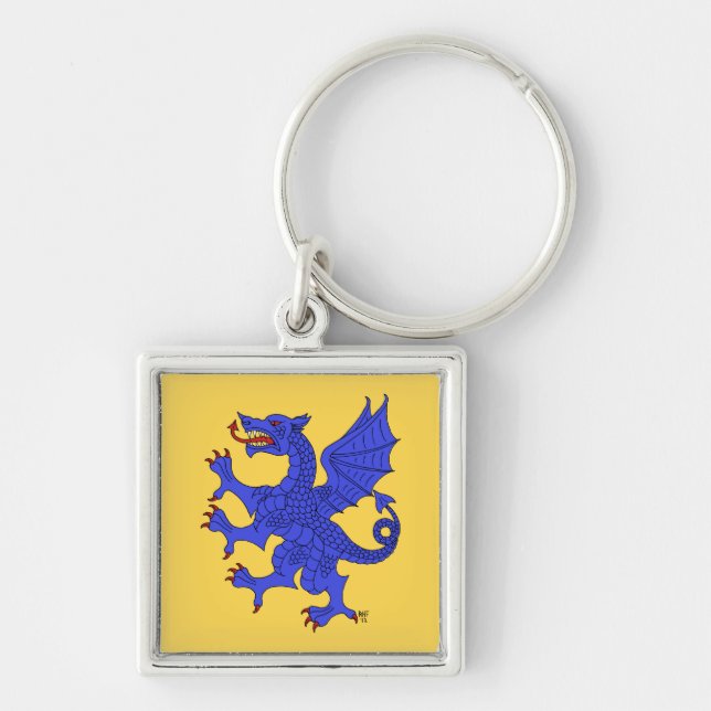 Dragon Rampant Azure Key Ring (Front)