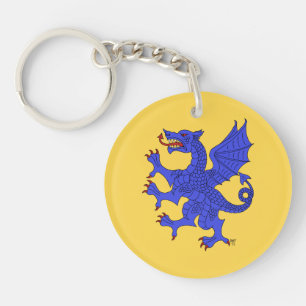 Dragon Rampant Azure Key Ring