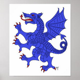 Dragon Rampant Azure Poster