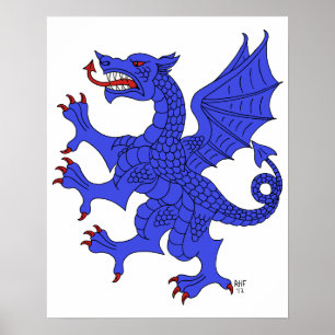 Dragon Rampant Azure Poster