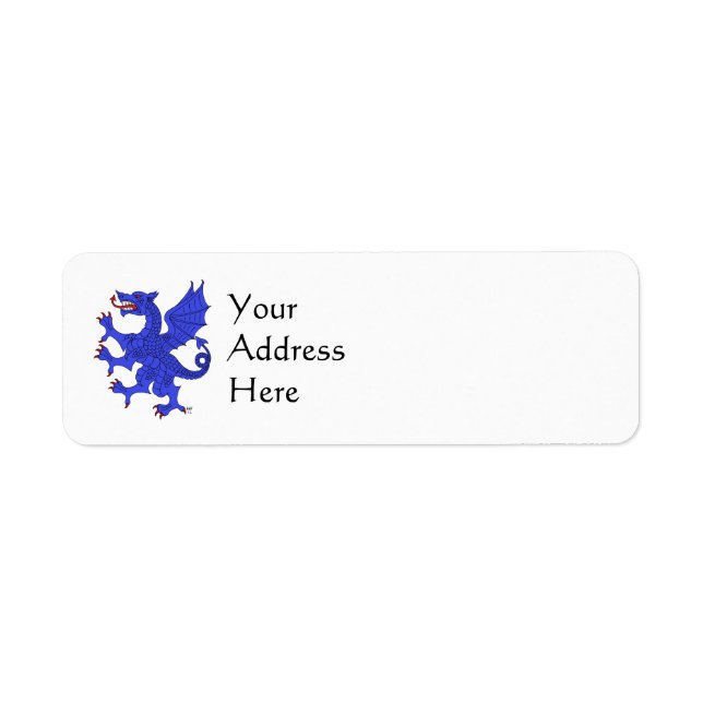 Dragon Rampant Azure Return Address Label (Front)