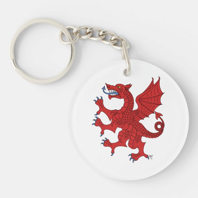 Dragon Rampant Gules Key Ring (Front)