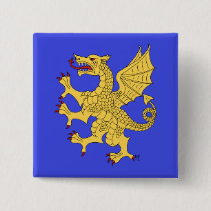 Dragon Rampant Or 15 Cm Square Badge