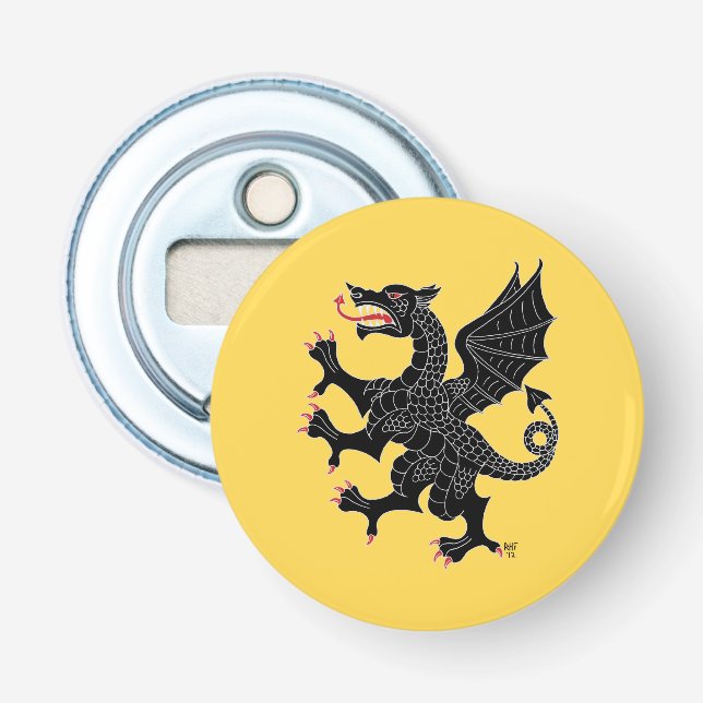 Dragon Rampant Sable Bottle Opener (Front)