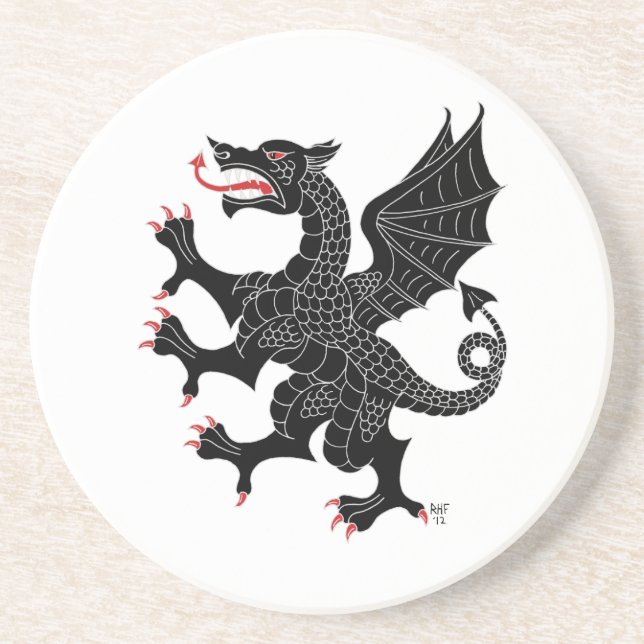 Dragon Rampant Sable Coaster (Front)