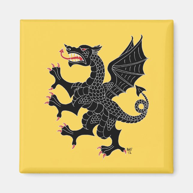 Dragon Rampant Sable Magnet (Front)