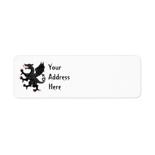 Dragon Rampant Sable Return Address Label