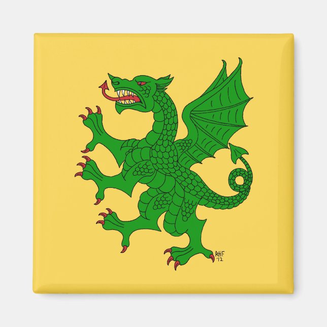 Dragon Rampant Vert Magnet (Front)