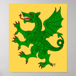 Dragon Rampant Vert Poster