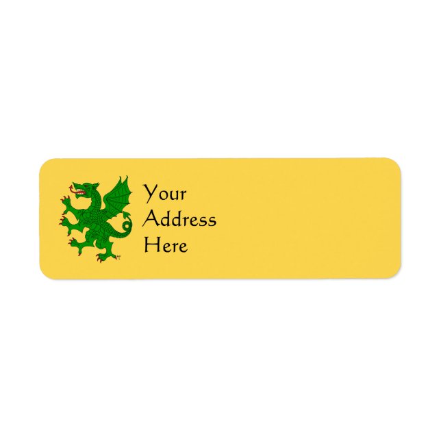 Dragon Rampant Vert Return Address Label (Front)