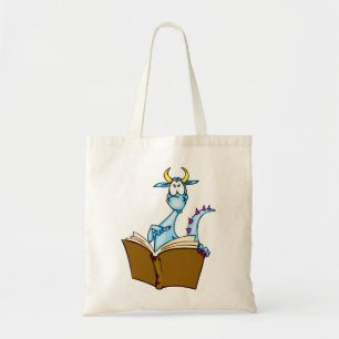 Dragon Reading Book Tote Bag