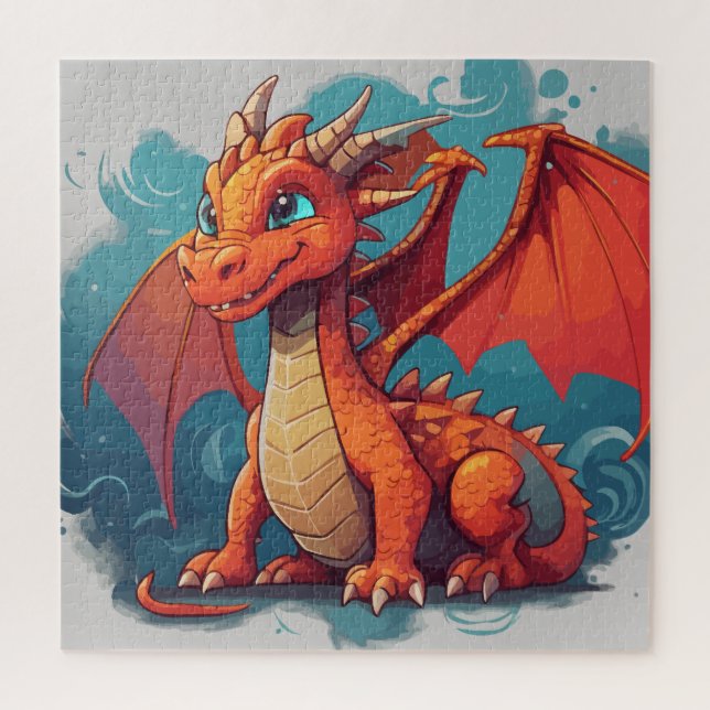 Dragon red artwork  jigsaw puzzle (Vertical)