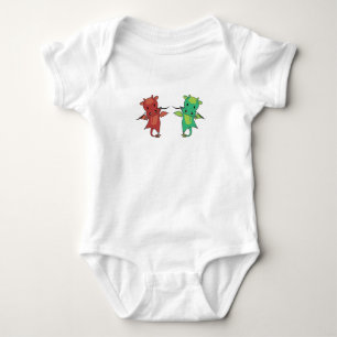 Dragon Red Blue Dragon Fairy Tale Fantasy Baby Bodysuit
