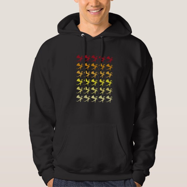 Dragon Retro Animal Pattern   Hoodie (Front)