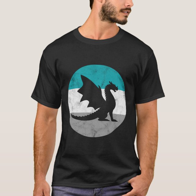 Dragon Retro Gift For Men Or Boys T-Shirt (Front)