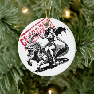 Dragon Ride Delight Ceramic Ornament