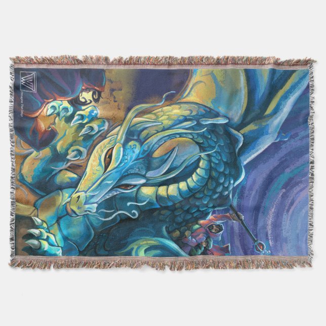 Dragon Rider Poster Throw Blanket (Front)